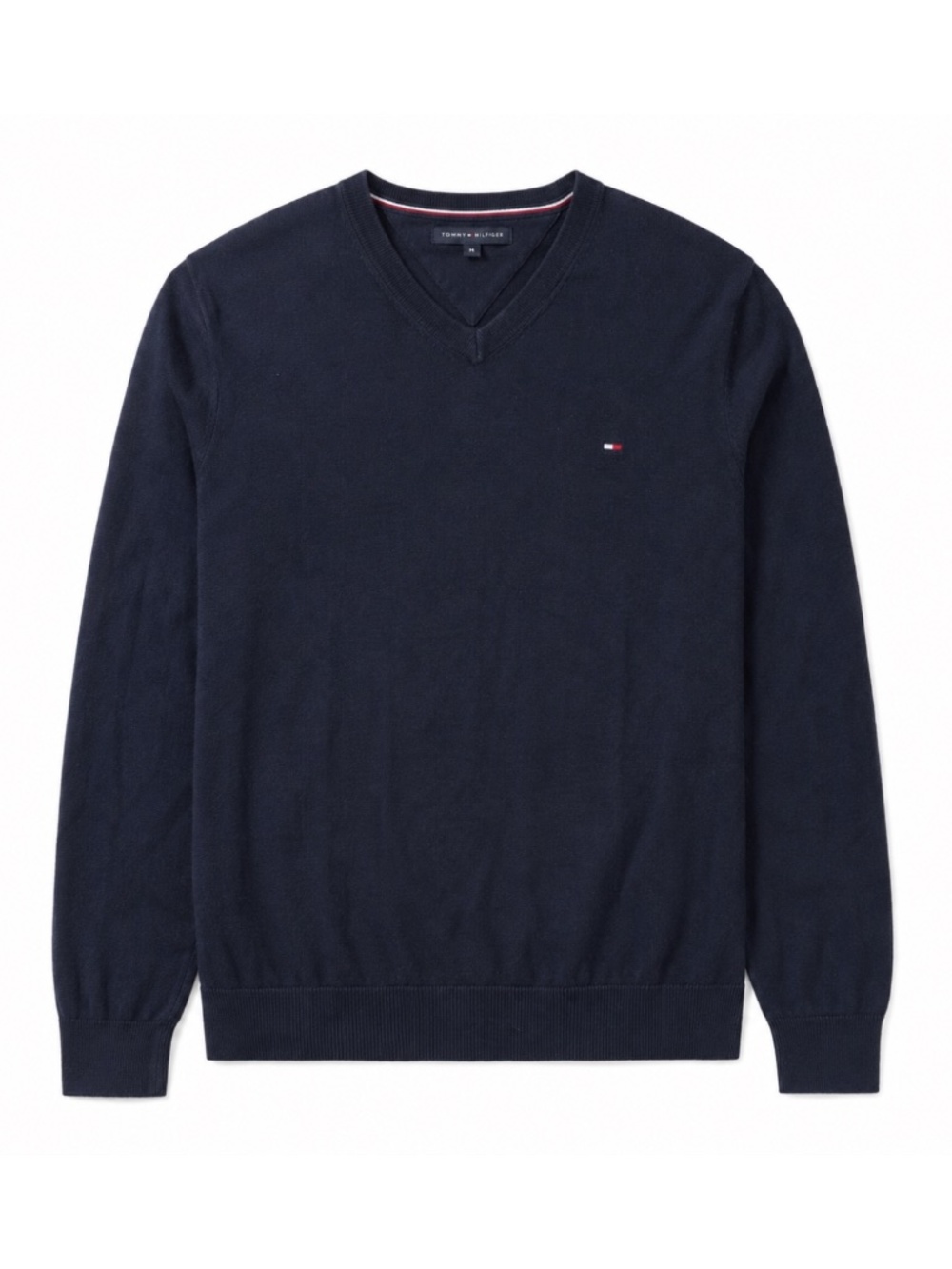 Tommy Hilfiger Long Sleeve Cotton Pullover Navy Sweater Men’s Medium 100% Cotton